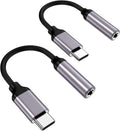 Paloxy Dual Pack USB C to 3.5mm Headphone Jack Adapter - Crystal Clear Sound!