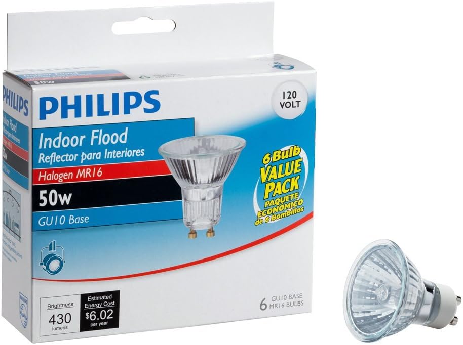 Philips 50-Watt Halogen Indoor Flood Light Bulbs, 6-Pack Review