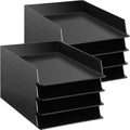 Stackable Paper Trays 8-Pack Letter Trays - Compact Desk Organizer