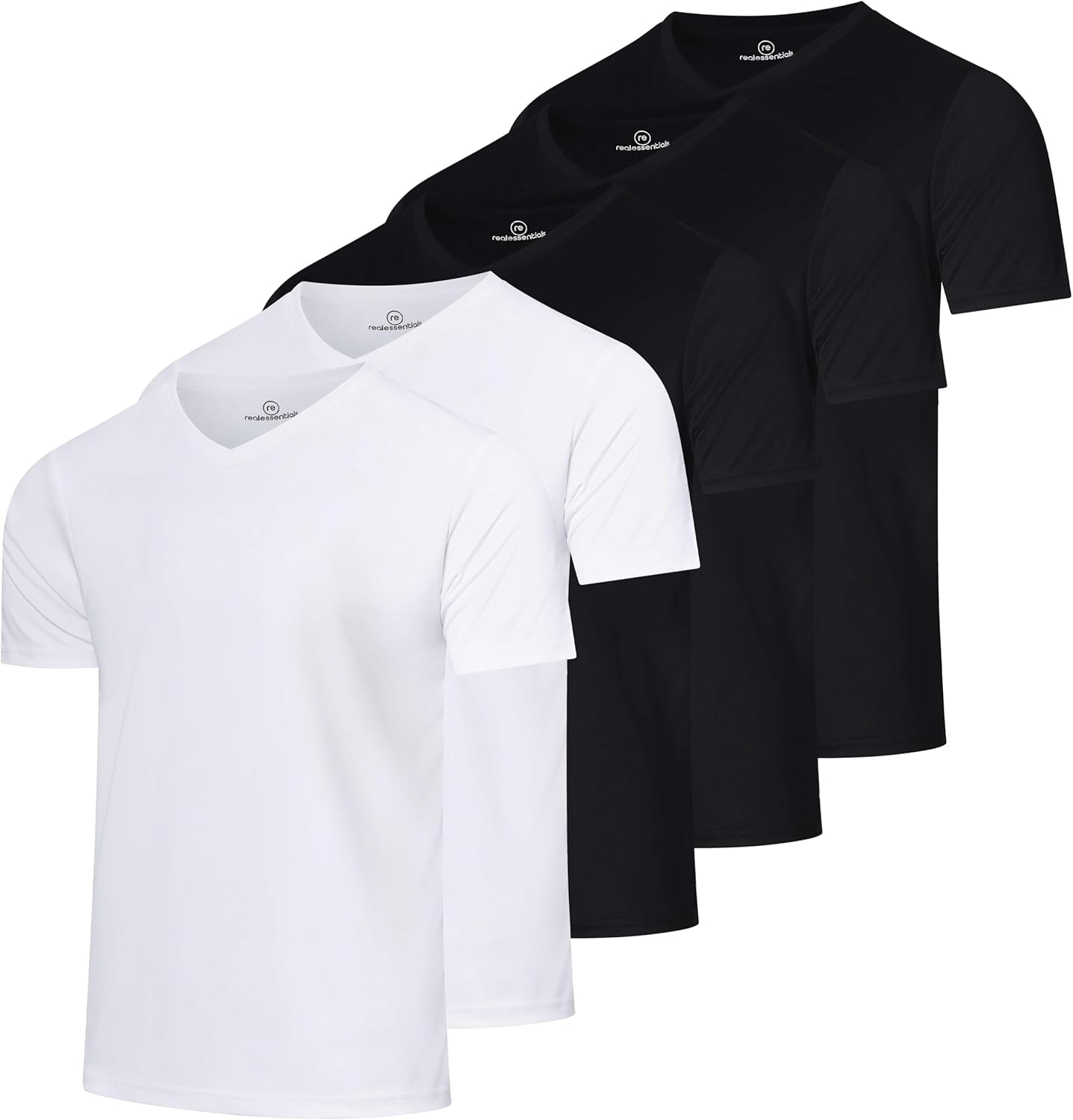 Men's Mesh Quick Dry V-Neck T-Shirt 5 Pack for Performance