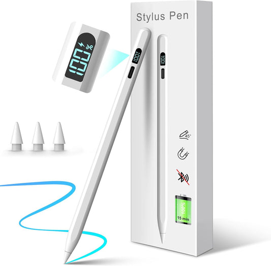 Mixoo LED iPad Pencil: Fast Charge, Palm Rejection, Tilt, Stylus Pen for Apple iPad & Pro - 10th/9th Gen