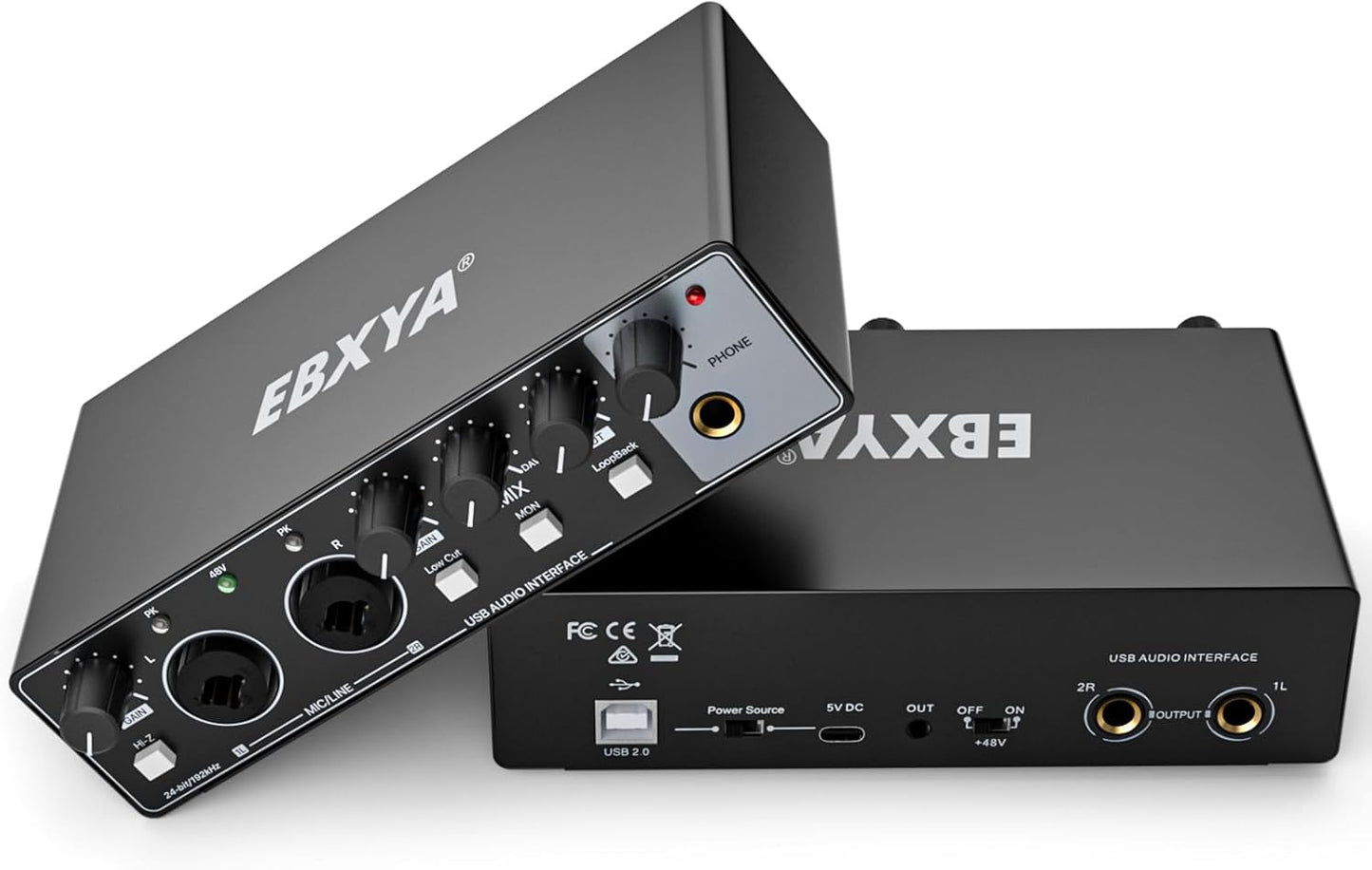 EBXYA 2i2 USB Audio Interface for High-Quality Recording