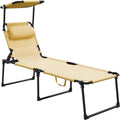 Outsunny Outdoor Lounge Chair Adjustable Backrest Folding Chaise