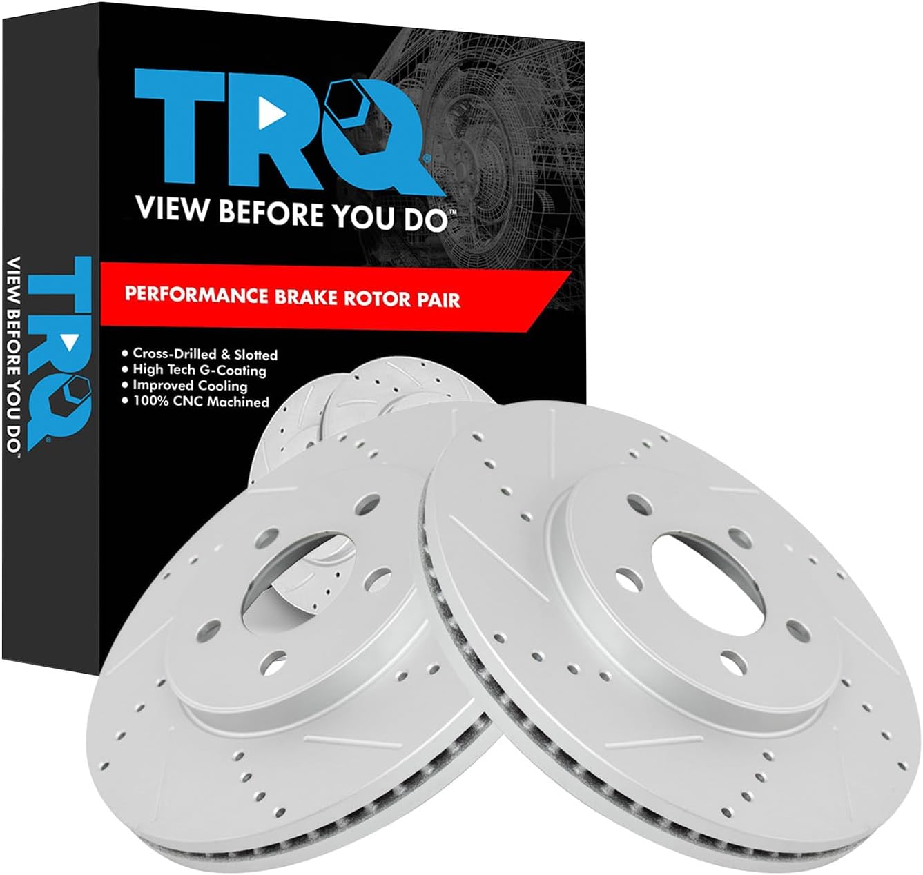 TRQ Front Performance Brake Rotors Set for Ford Crown Victoria