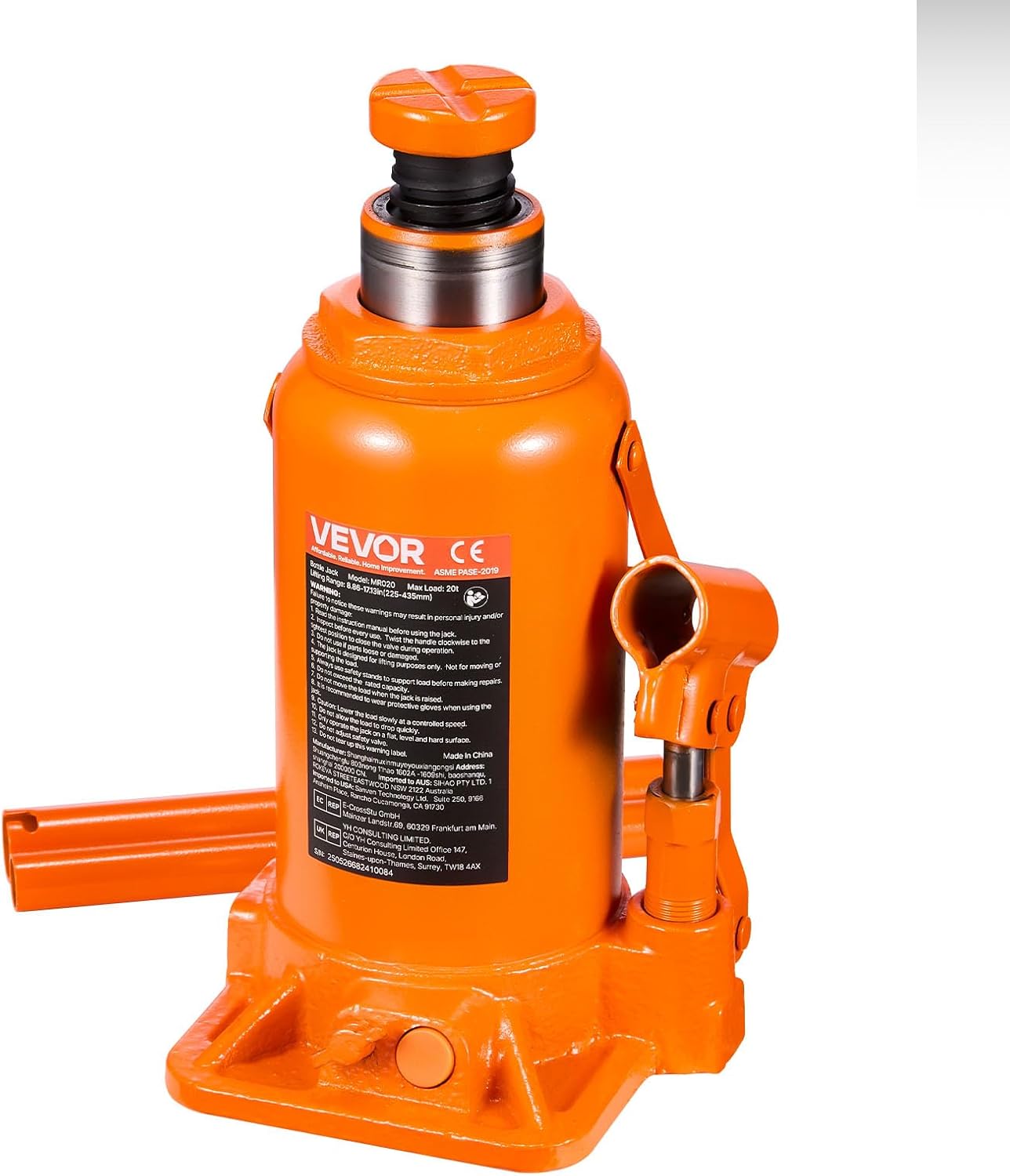 VEVOR Hydraulic Bottle Jack: 20 Ton Capacity for Easy Lifting