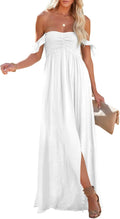 Smocked Off The Shoulder Maxi Dress - Breezy Summer Sundress