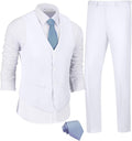JPF Men's 3-Piece Slim Fit Vest and Pants Suit Set - Includes Tie