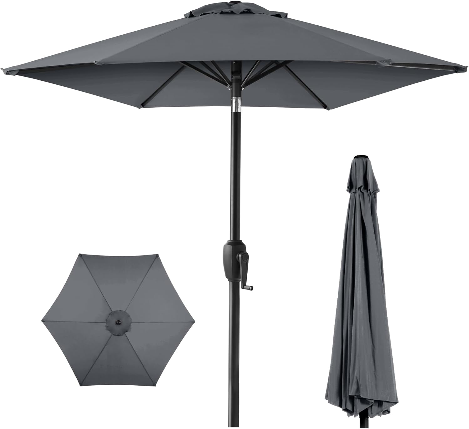 7.5ft Heavy-Duty Round Outdoor Market Table Patio Umbrella