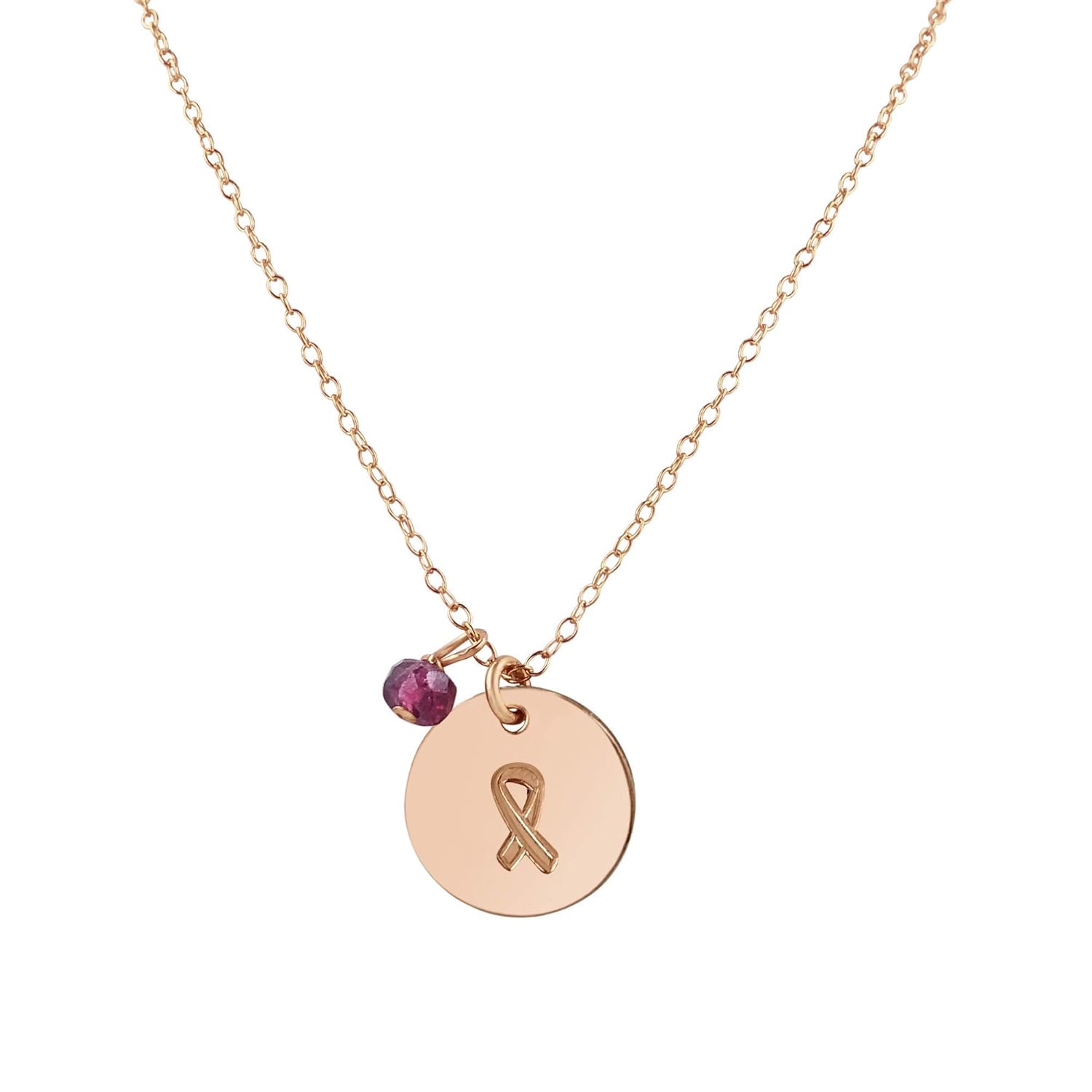 Handmade Rose Gold Breast Cancer Awareness Necklace for Warriors
