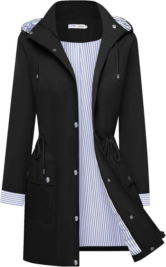 BBX Lephsnt Waterproof Rain Jacket for Women - Lightweight Windbreaker
