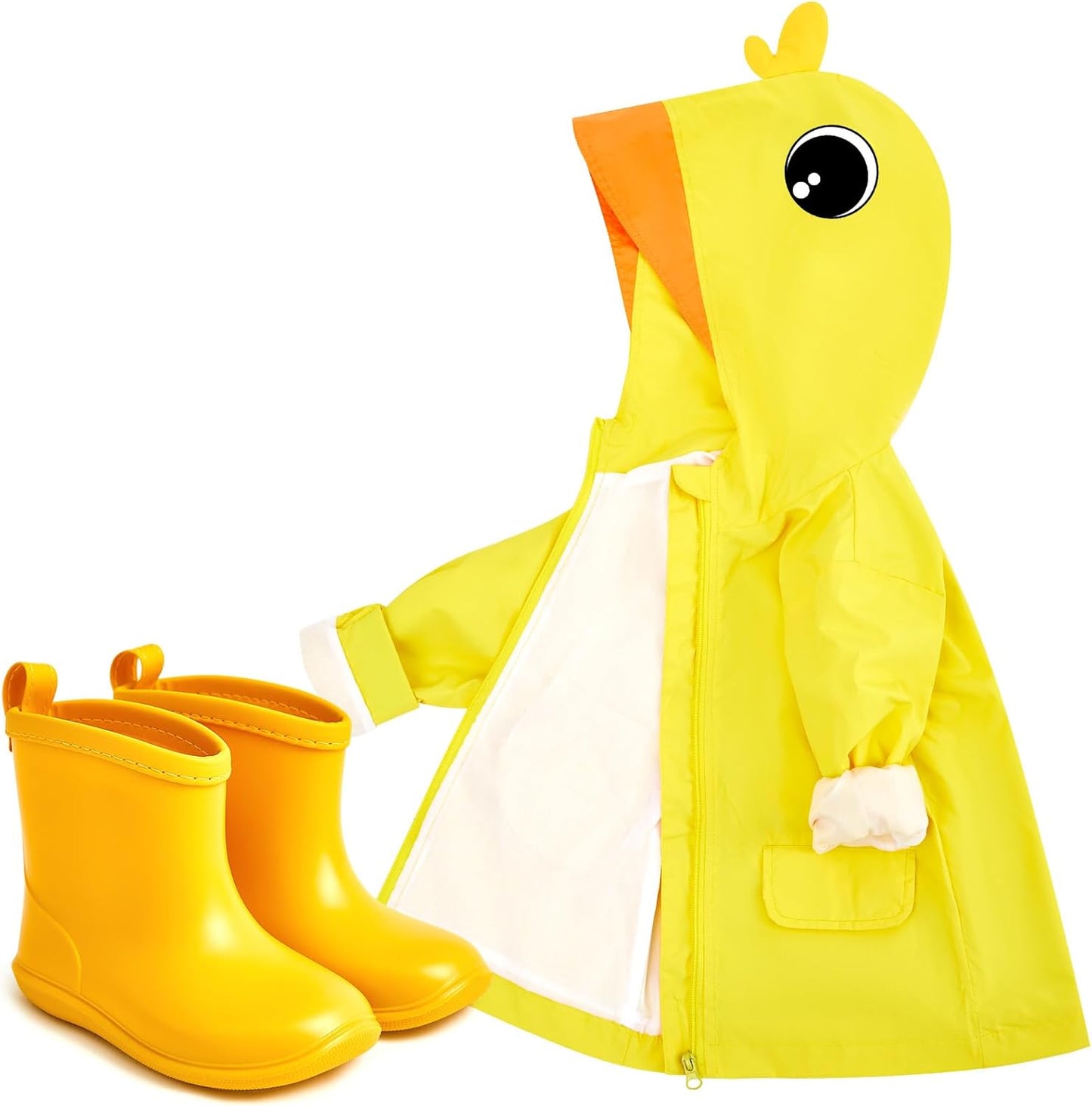 Toddler Raincoat and Boots Set for Kids - Adorable Duck Design