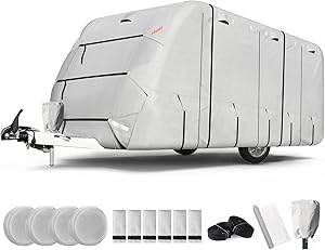 FRUNO Travel Trailer RV Cover 24ft-27ft for Winter Protection