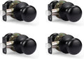 KNOBWELL Matte Black Passage Door Knobs 4-Pack - Easy Install