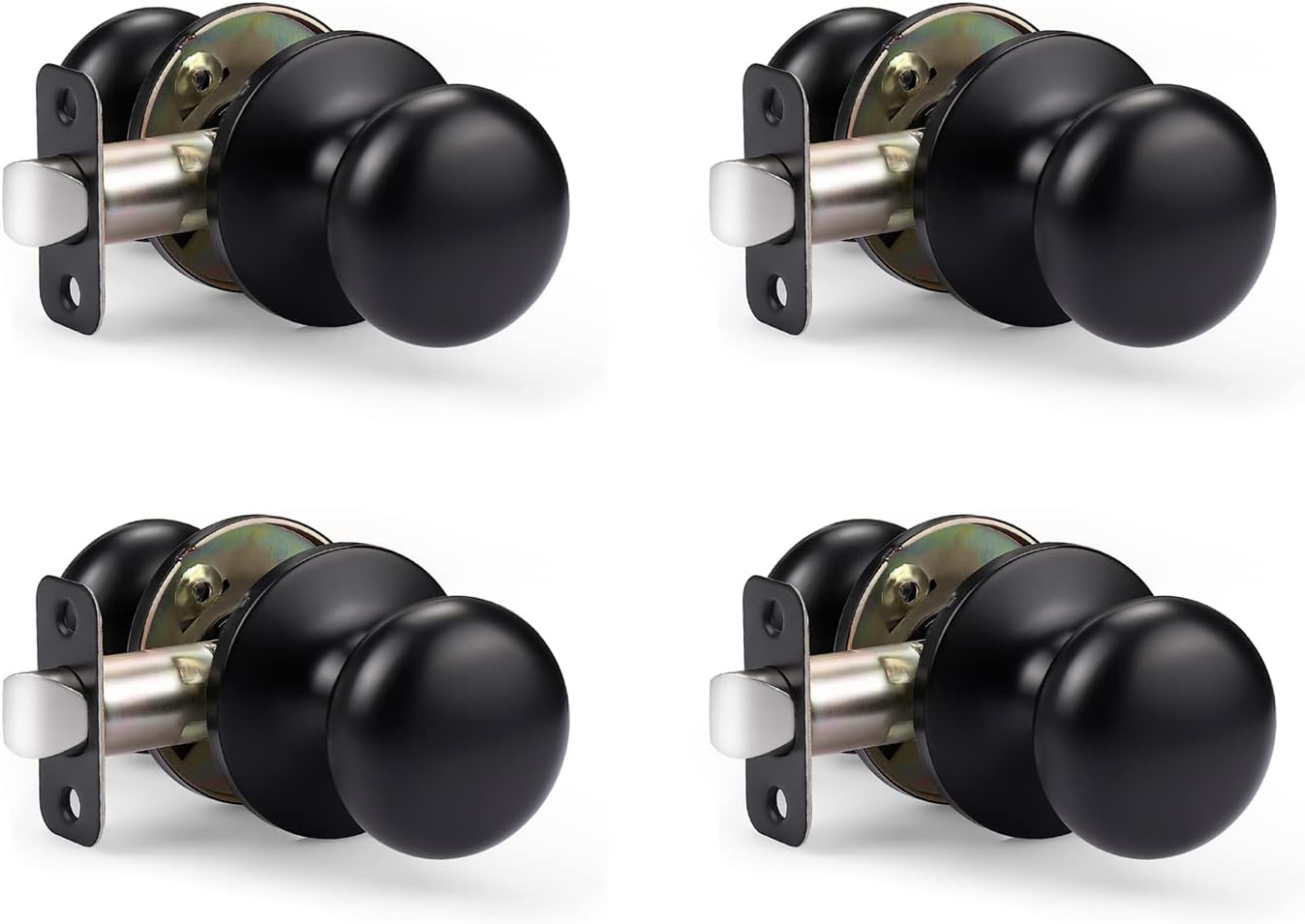 KNOBWELL 4 Pack Passage Door Knobs for Hallway or Closet