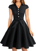 1950s Retro Rockabilly Dress Cap Sleeve Vintage Swing