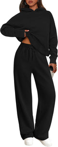 Women's 2 Piece Oversized Hoodie and Wide Leg Sweatpants - Cozy Fall