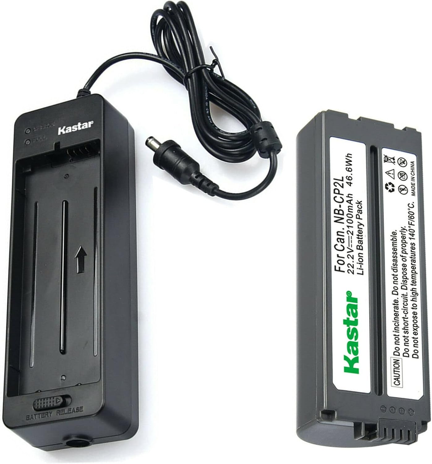 Kastar NB-CP2L Battery and CG-CP200 Charger for Canon Printers