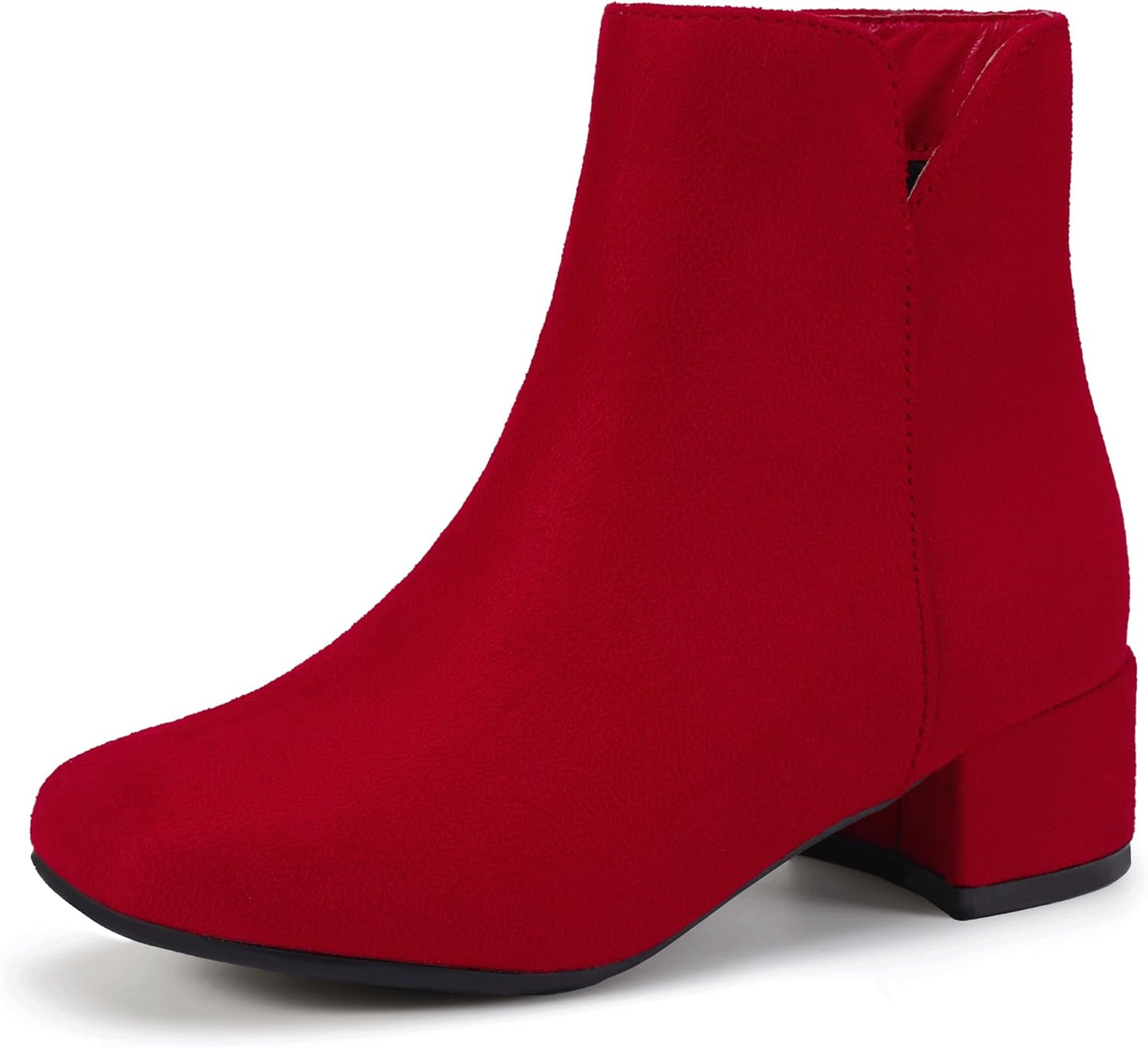 PANDANINJIA Girls Ankle Boots with Side Zipper for Kids