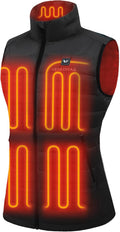 Lightweight Women's Heated Down Vest - Long Battery Heat