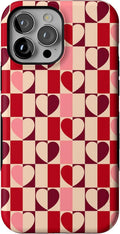 Casely iPhone 13 Pro Max Case | Love's a Game - Bold Retro Hearts