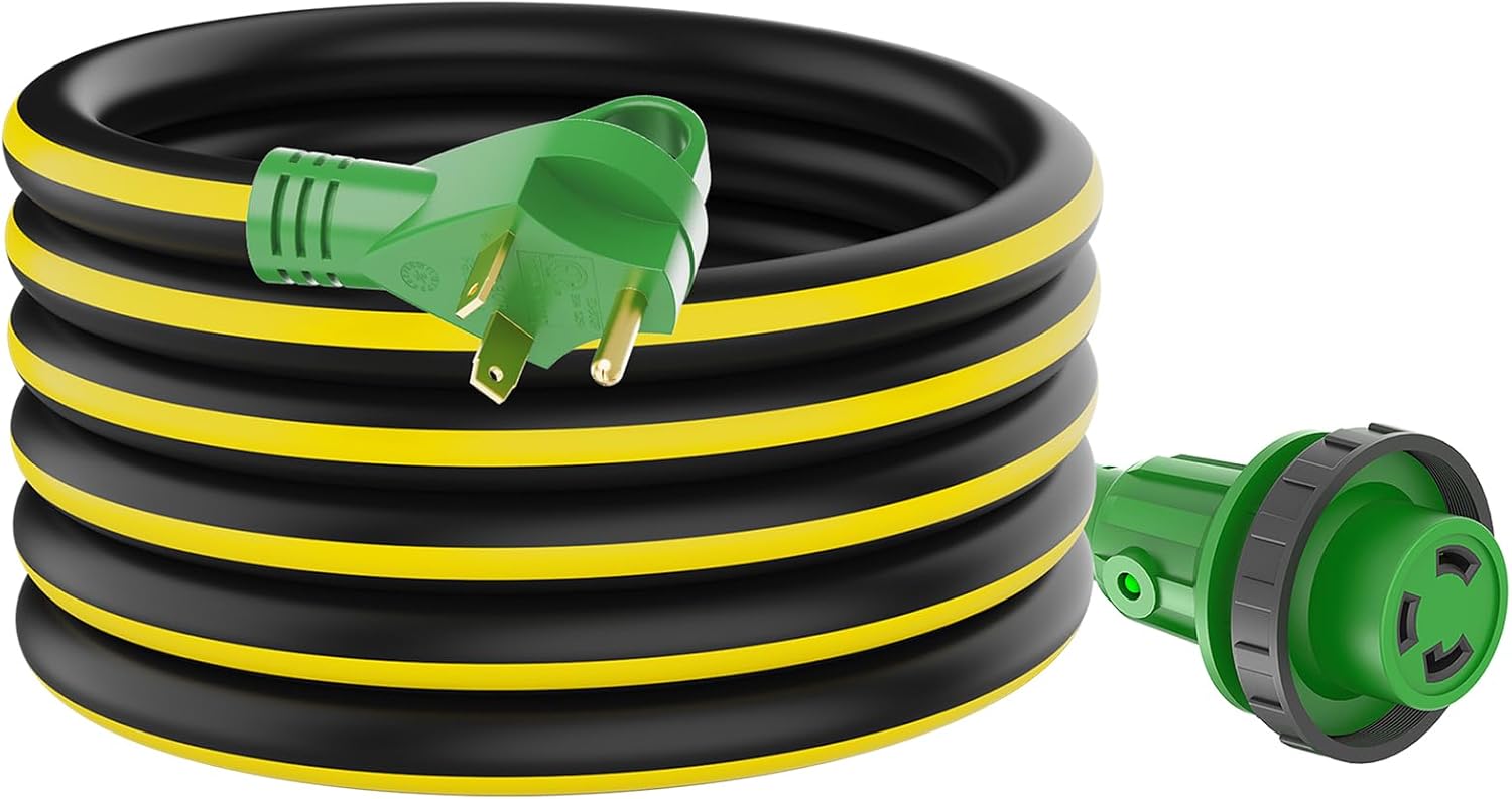 RVGUARD 30 Amp 25 Foot RV Power Extension Cord for Easy Use