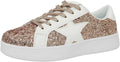 Star Sneakers for Women Red Glitter Platform Party Shoes - Comfortable