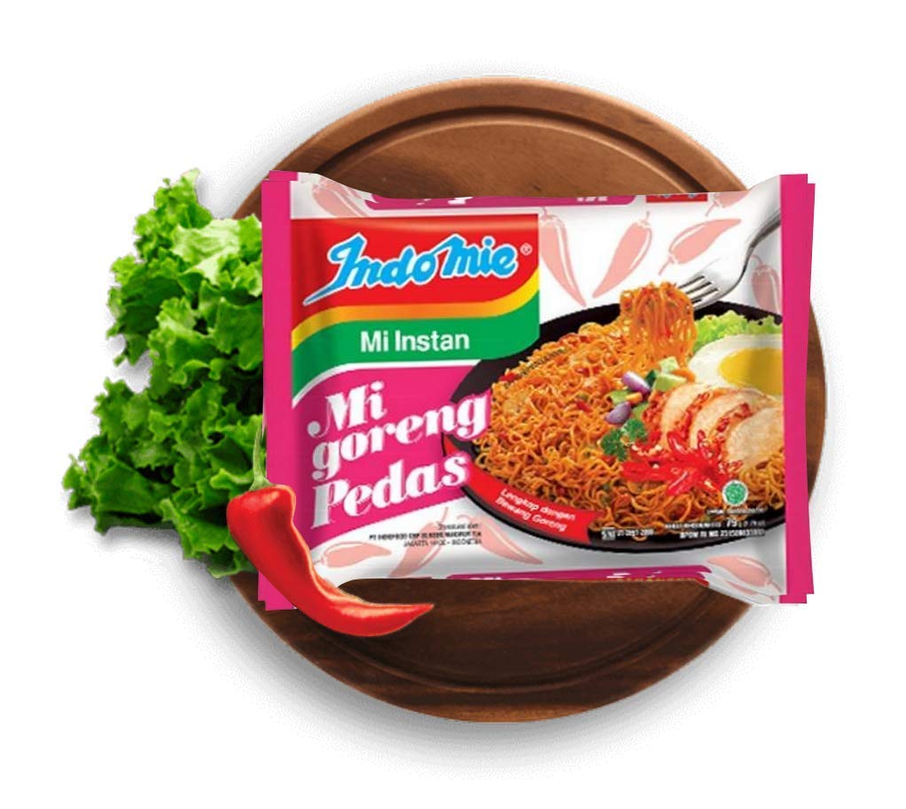 Indomie Mi Goreng Instant Stir Fry Ramen Noodles, Hot & Spicy