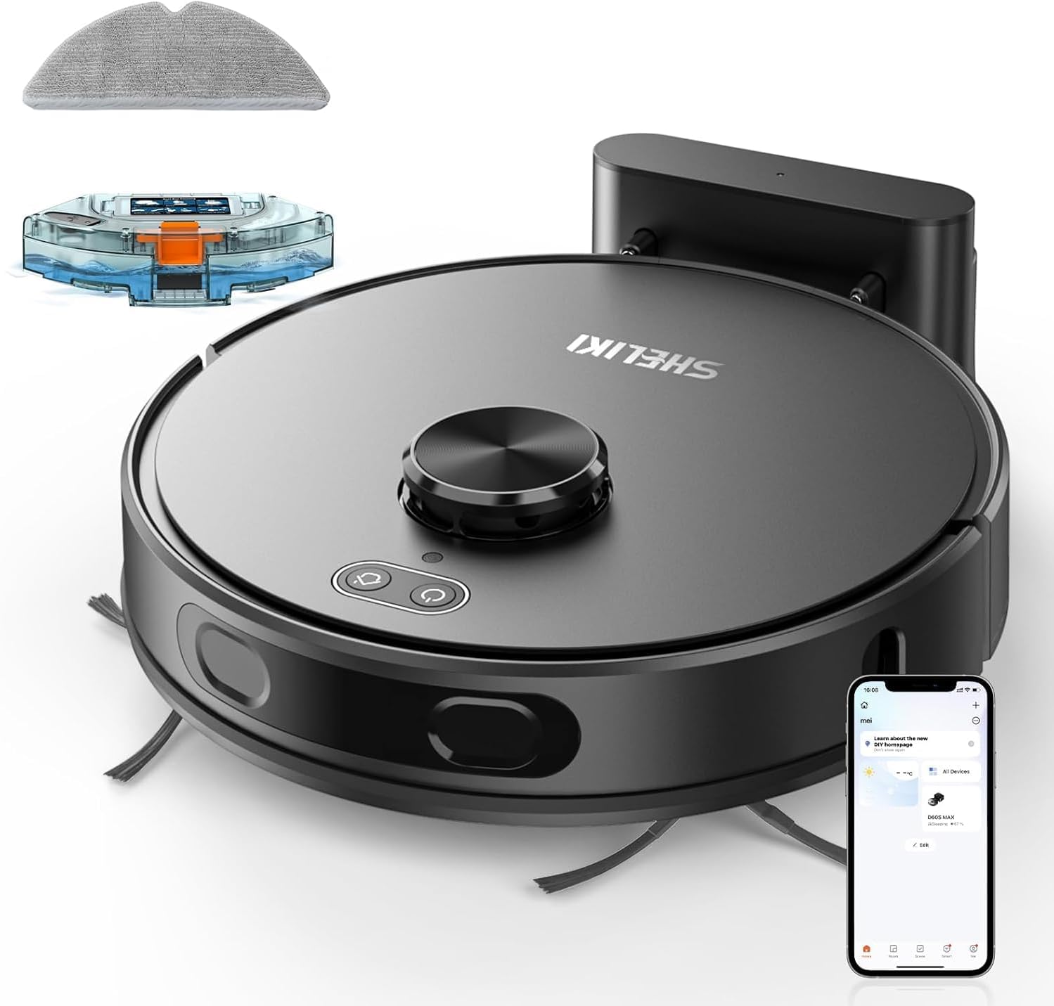 Robot Vacuum and Mop Combo with LiDAR Navigation for Home