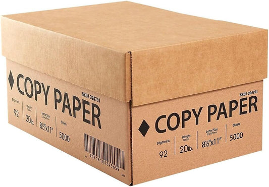 High-Quality 20 lb Copy Paper - 5000 Sheets/Carton