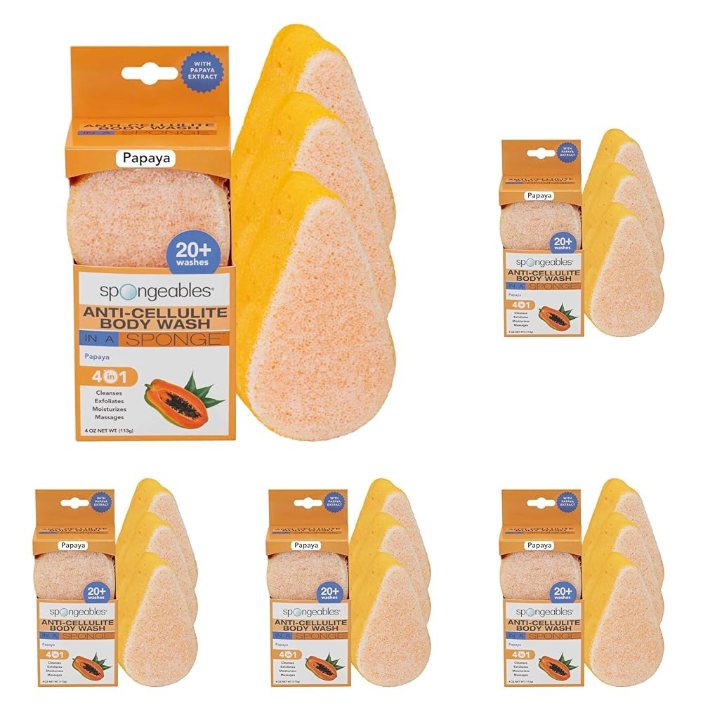 Spongeables Anti Cellulite Body Wash Sponge for Spa Experience