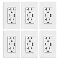 USB Charger Wall Outlet with Type A & C - Fast In-Wall Charging