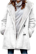 Womens Sherpa Lined Fleece Hoodie Jacket - Cozy Winter Coat
