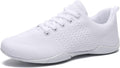 LANDHIKER Cheer Shoes Girls White Dance Shoes Youth - Lightweight