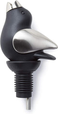 Wine Pourer - Black and Chrome ChimpyTop Chirping Pourer for Wine