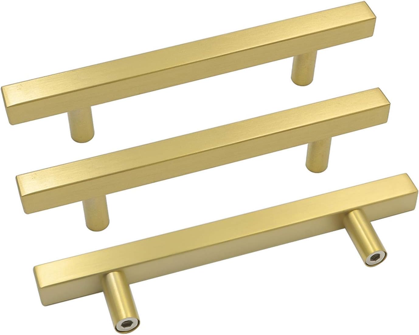 Goldenwarm Brushed Brass Cabinet Pulls for Modern Kitchens