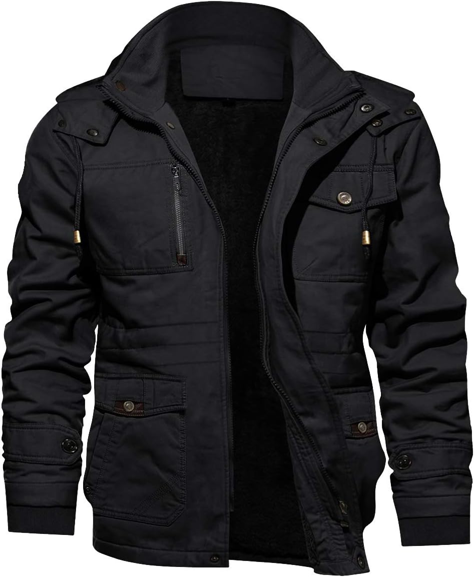TACVASEN Men's Winter Jacket: Warm Fleece Lined Cargo Coat