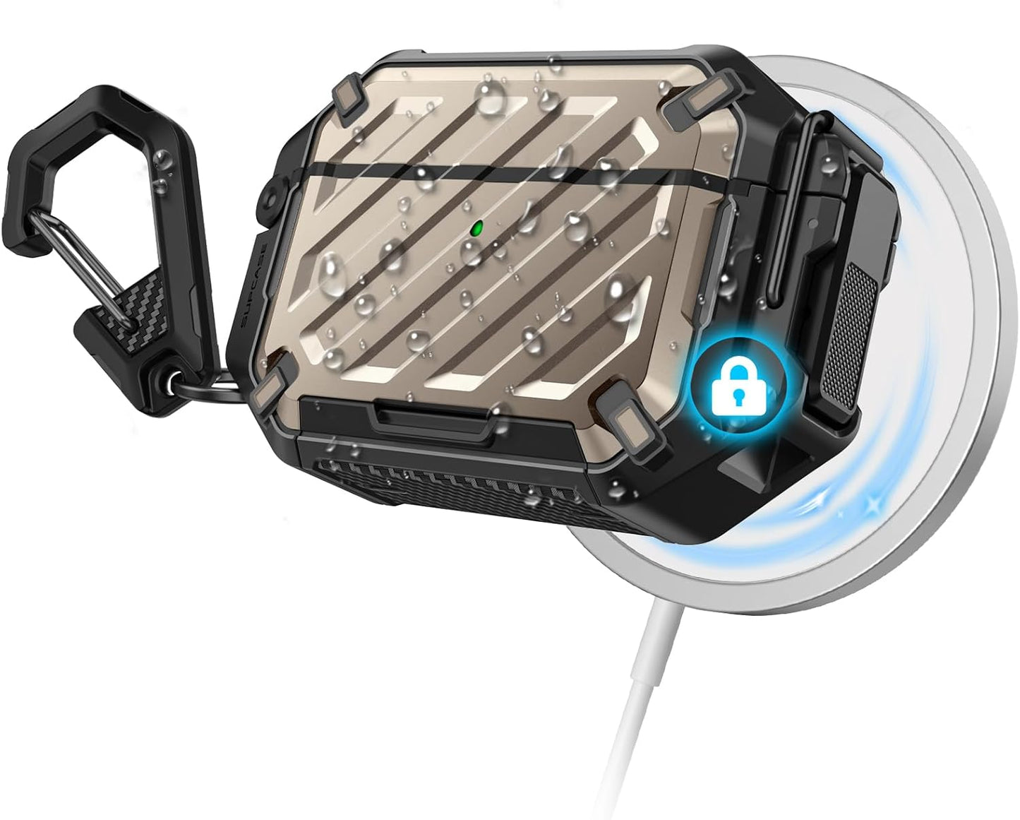SUPCASE AirPods Pro 3 Case with Lock & Carabiner for Protection