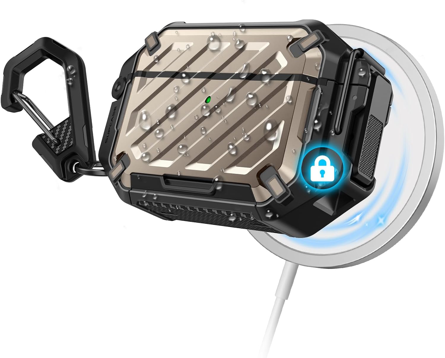 SUPCASE AirPods Pro 3 Case with Lock & Carabiner for Protection
