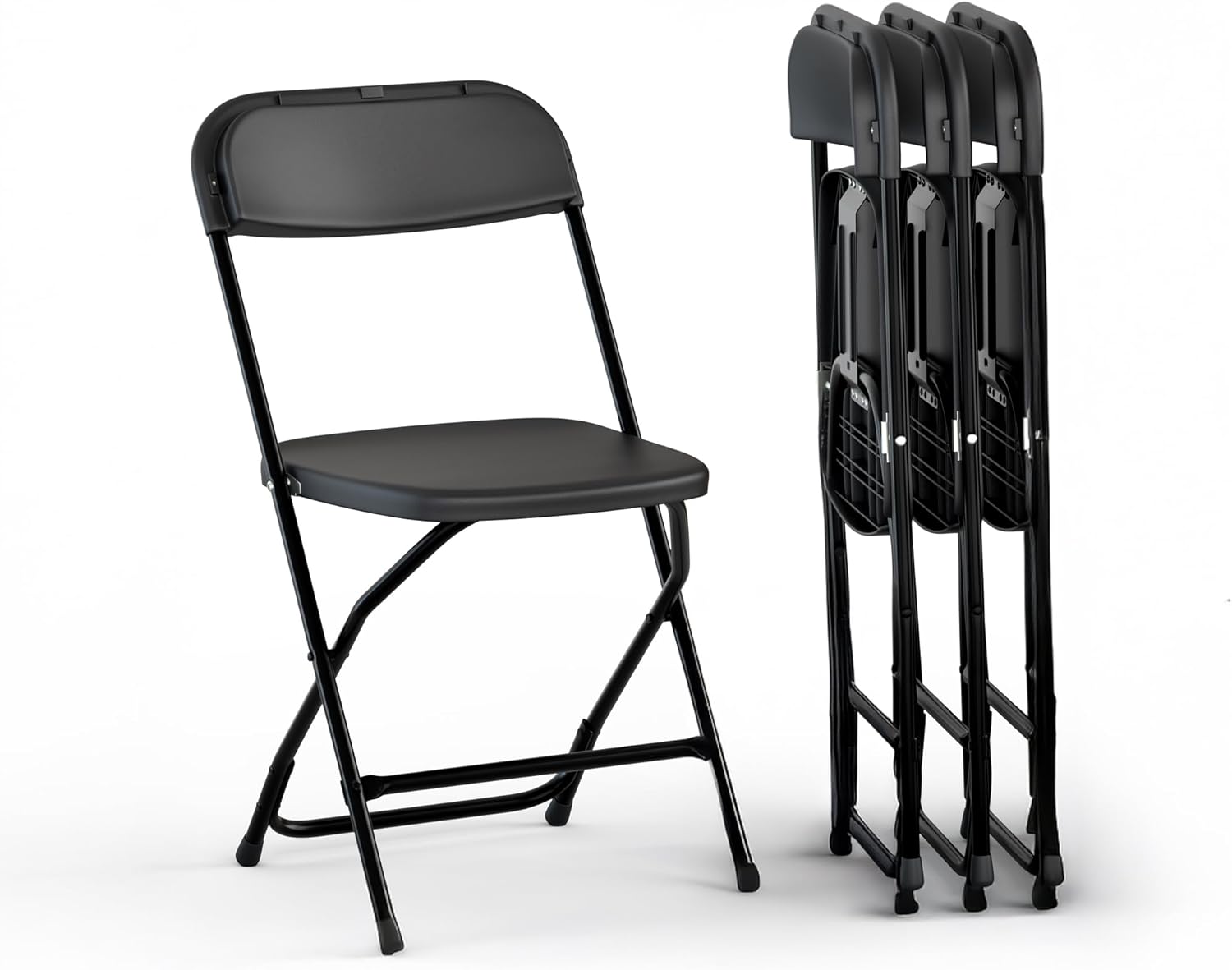 4 PACK White Foldable Plastic Chair for Events and Dining