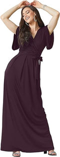KOH KOH Formal Short Sleeve Cocktail Flowy V-Neck Gown Review
