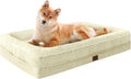 Waterproof Memory Foam Dog Bed for Extra Large Dogs (Beige, Large)