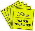 Small Yellow/Black Watch Your Step Sign - 5 Pack Safety Signs