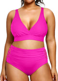 Yonique Womens Plus Size Bikini High Waisted Swimsuit (Style 759H)