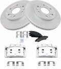 TRQ Front Ceramic Brake Pad Coated Rotor & Caliper Kit - Direct Fit