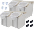 Large Flour Storage Container Bin 25lb 4Pack - Airtight Rice & Grain