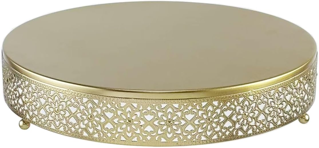 Elegant 14 Inch Gold Metal Cake Stand for Any Occasion Display