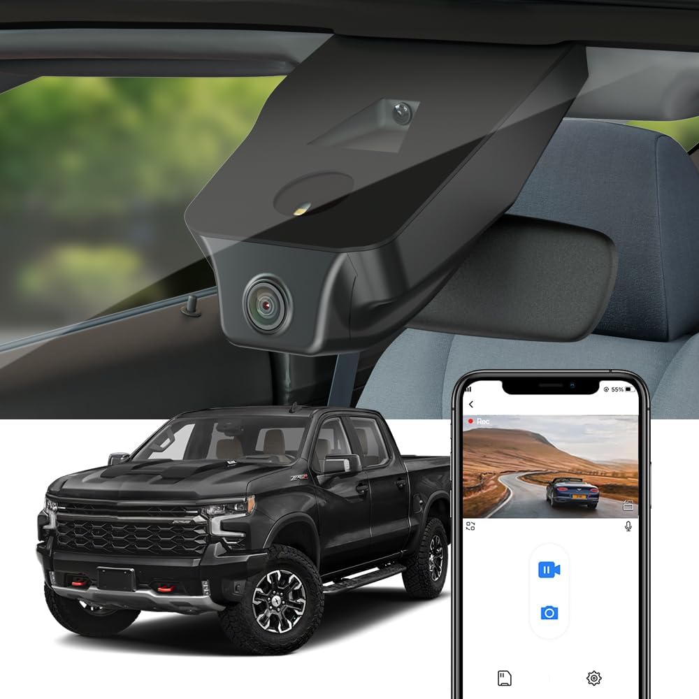 Fitcamx 4K Dash Cam for Chevy Silverado 2022-2025 Models
