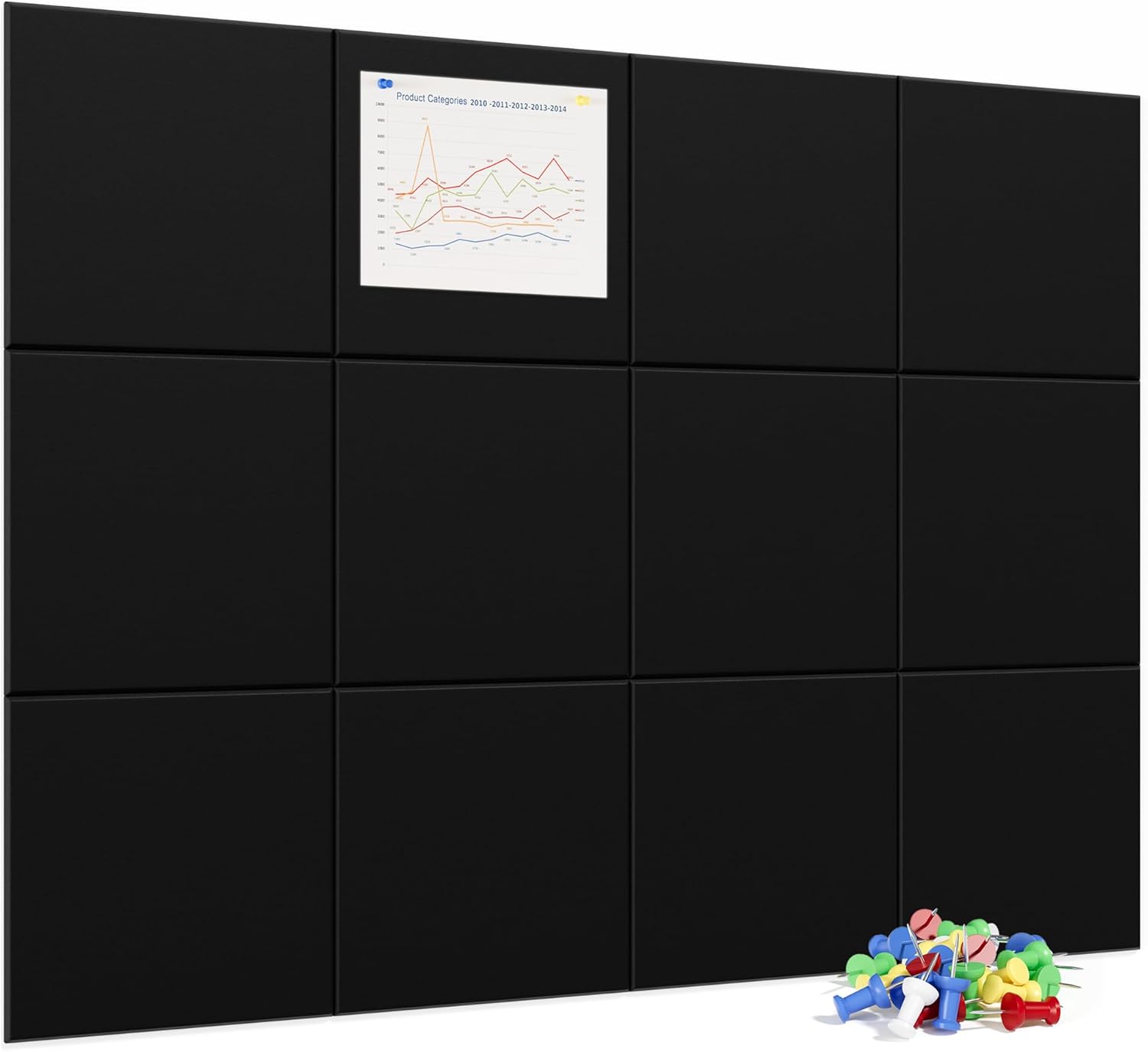 Large Cork Board for Wall - 48x36 Bulletin Board with Pushpins