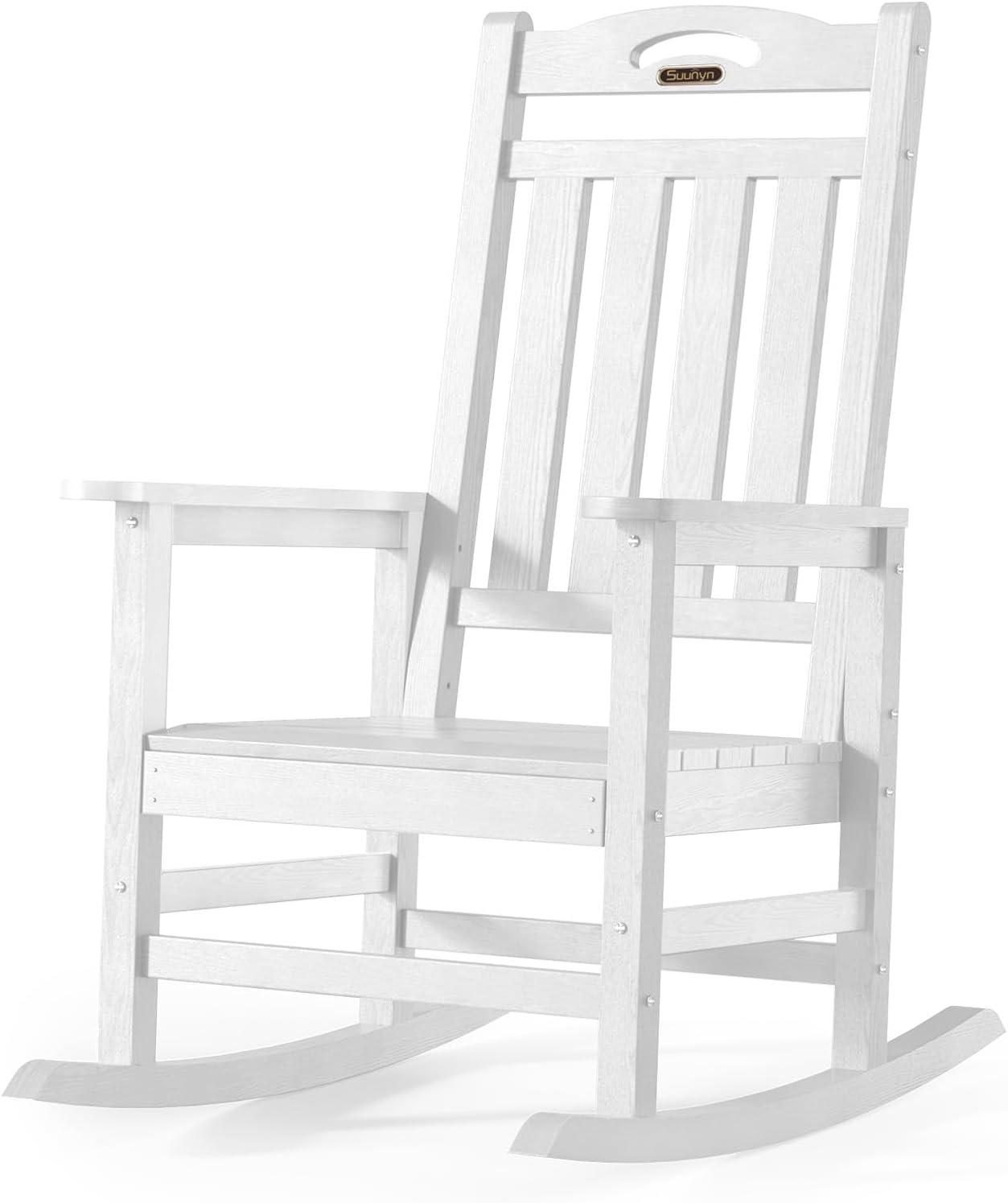 SUUNYN All-Weather Rocking Chair - 380lbs Capacity, High Back, White