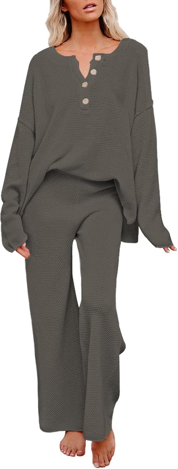Pink Queen Women's 2 Piece Fall Outfit Lounge Set for Comfort